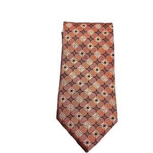 Jos A Banks Executive Collection MENS Silk Rust & Blue Geometric Paisley Tie NWT